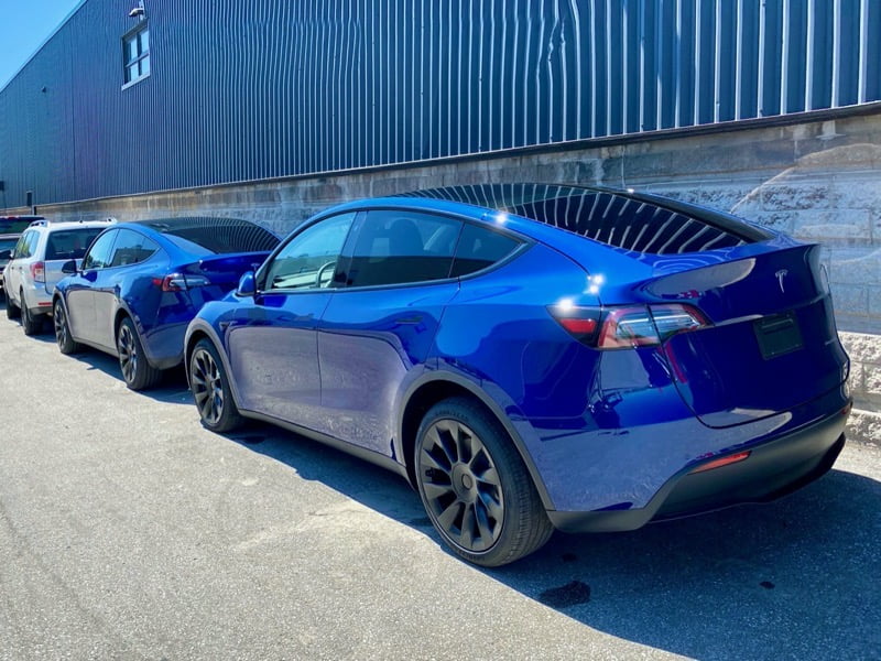 Tesla model y blue oakville