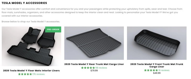 Tesla model y accessories
