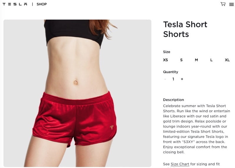 Tesla short shorts