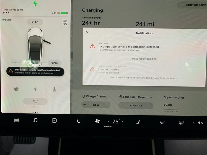 Tesla incompatible modification