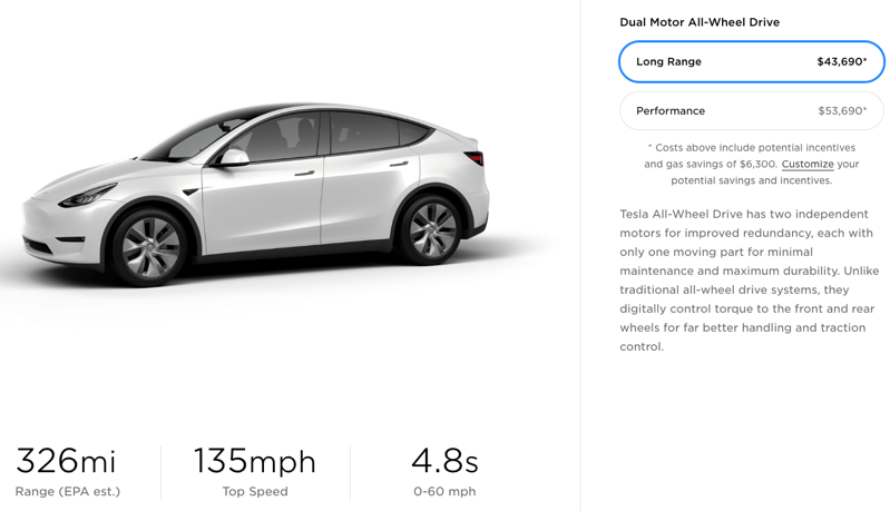 Tesla model y range increase