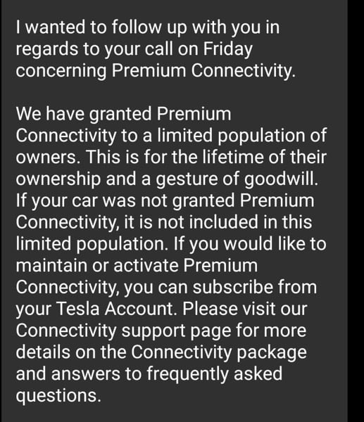 Tesla premium connectivity canada
