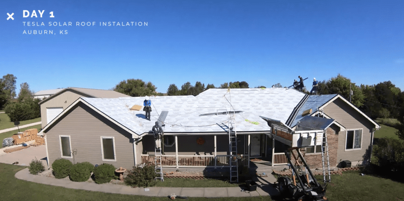 Tesla solar roof install timelapse