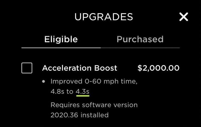 Model y accelleration boost
