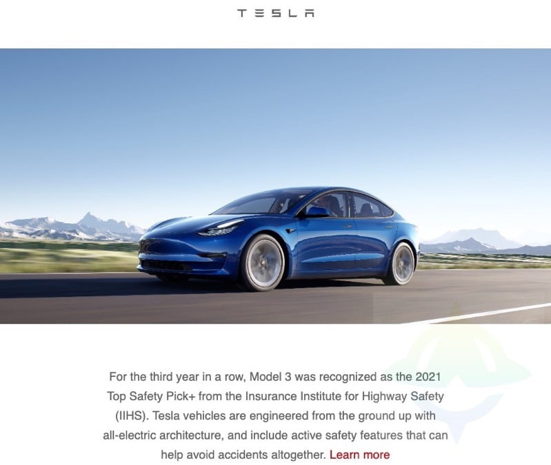 Tesla model 3 IIHS 2021