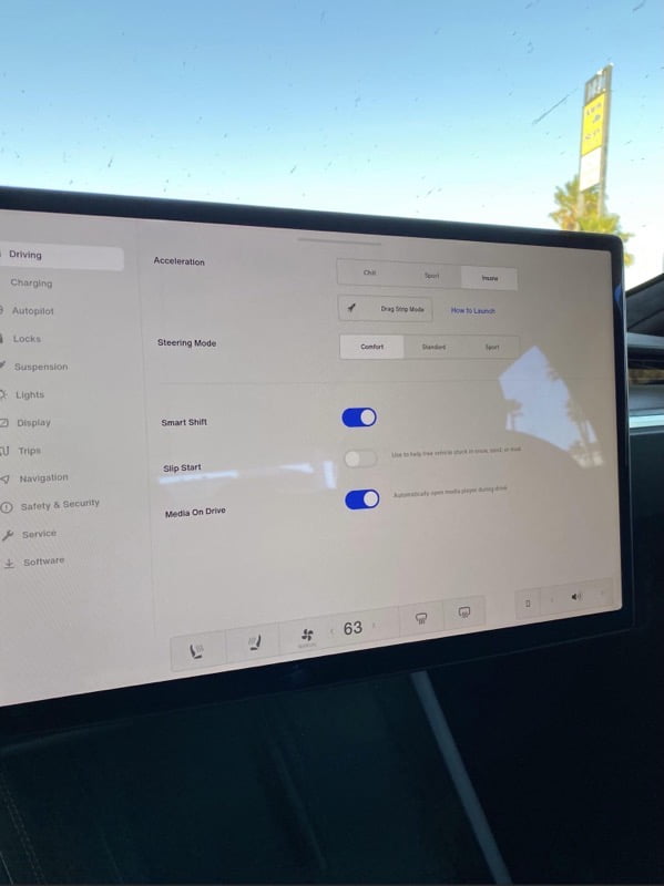 Tesla model s smart shift and drag strip