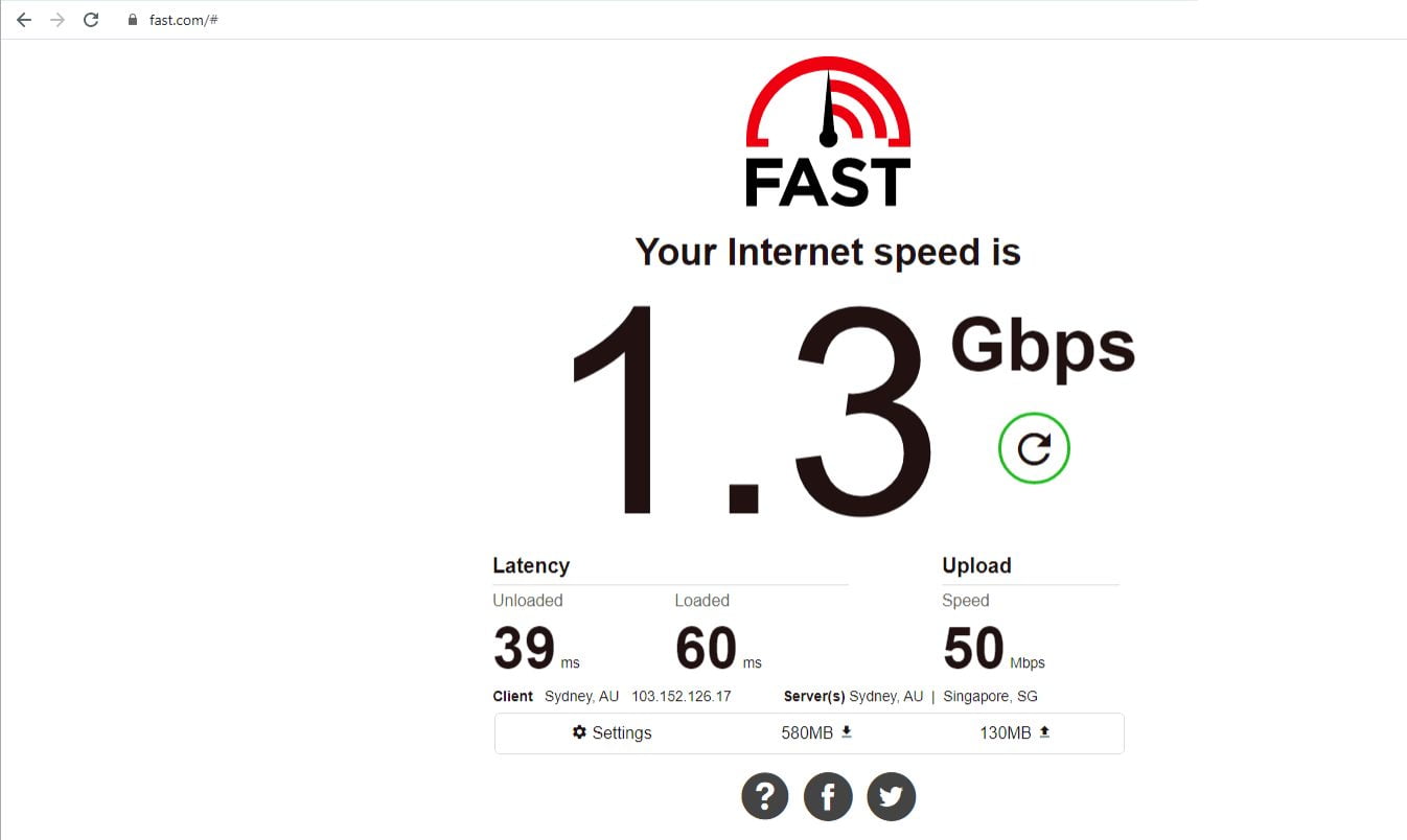 fast com internet speed test