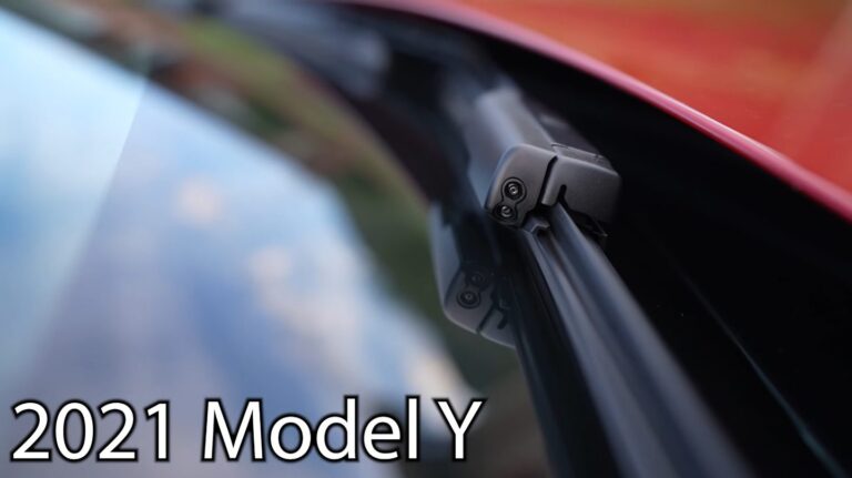 2021 tesla model y s new windshield wipers video