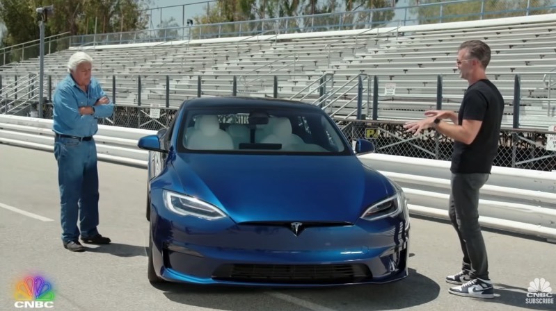 Full Segment Jay Leno Breaks 14 Mile World Record In Tesla Model S