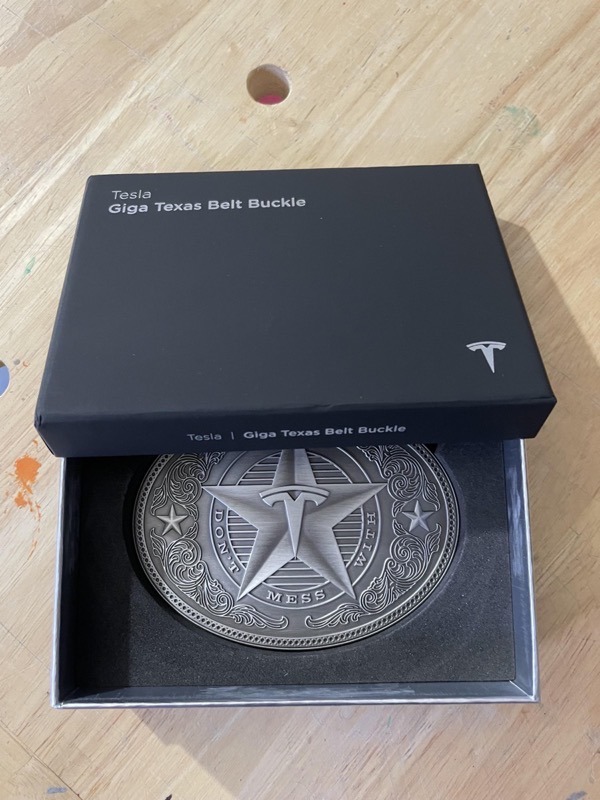 Tesla texas belt buckle