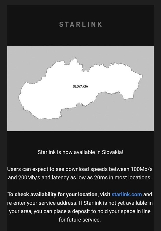 Starlink slovakia