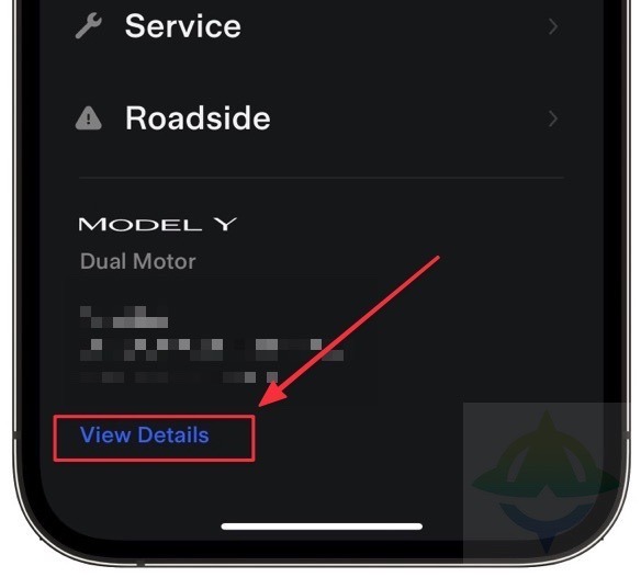 Tesla app view details