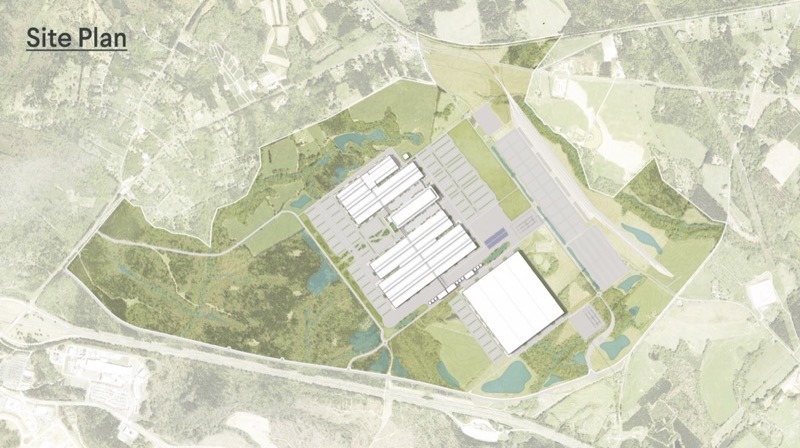 Site plan of Rivian s future Georgia manufacturing campus Over 50 of the site s acreage will remain unpaved