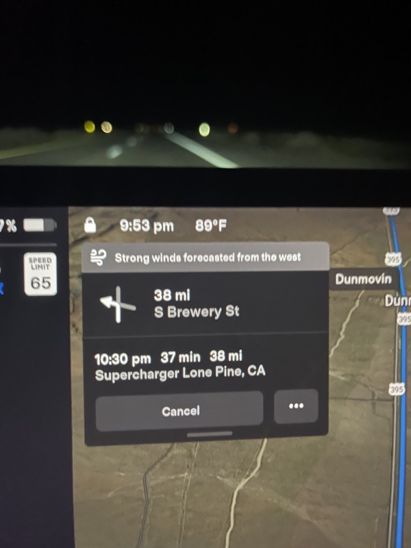 Tesla navigation winds