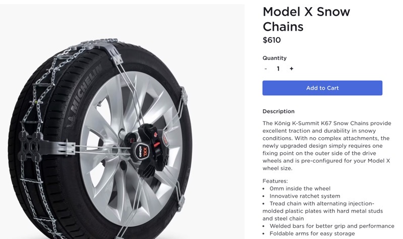snow chains price increase