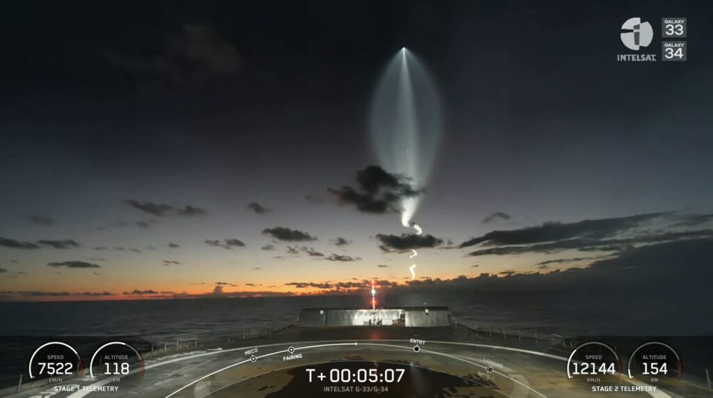 spacex plume sunset launch