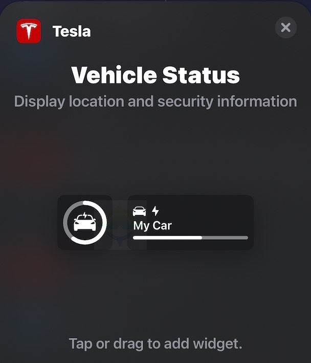Tesla widgets ios 16