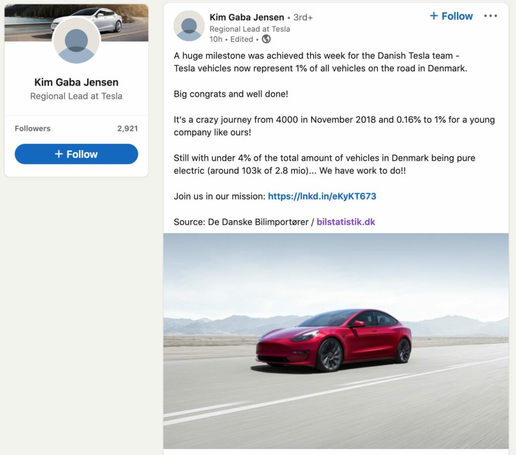 Tesla Says its Vehicles Now Represent 1% of All Cars in Denmark ...