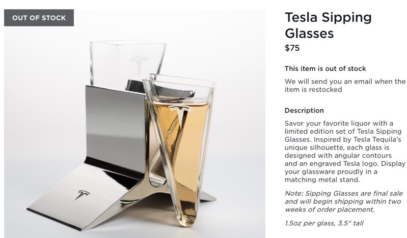 tesla sipping glasses