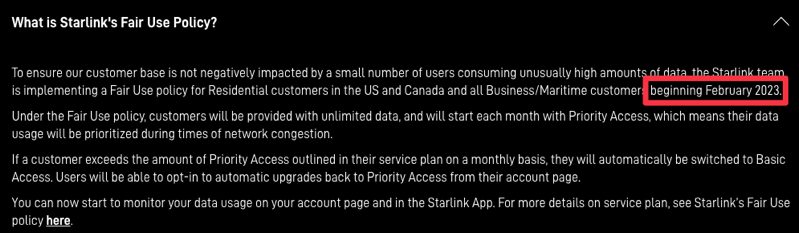 starlink fair use policy 2023 delayed