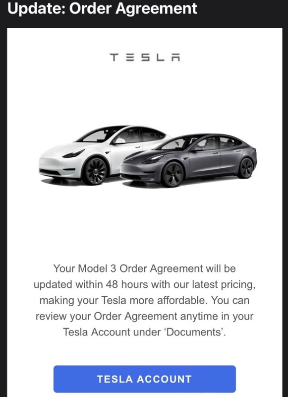 Tesla order agreement 2023