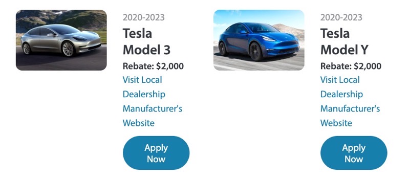 tesla model 3/y clean vehicle rebate