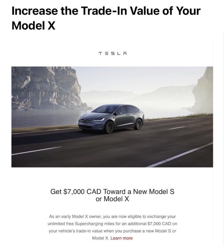 tesla model s/x trade in value