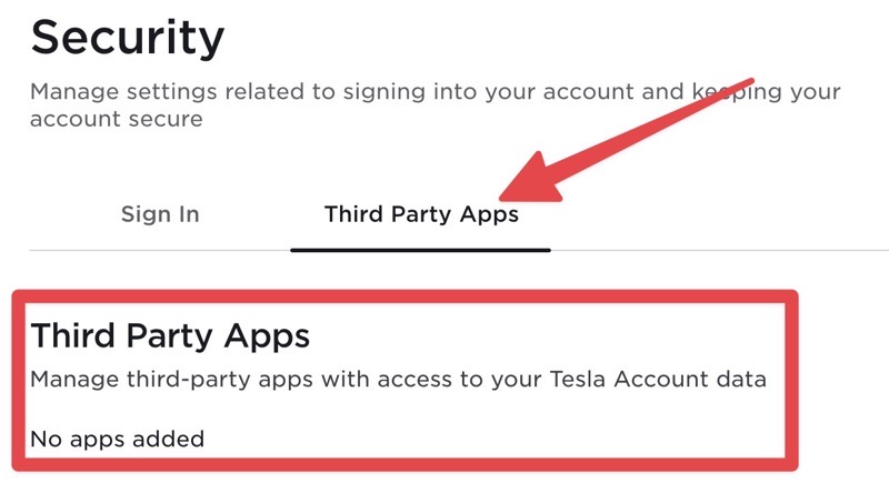 tesla third party apps