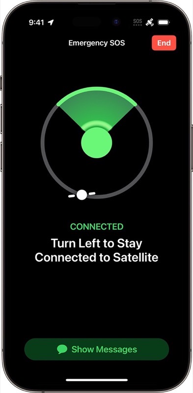 Ios 16 iphone 14 pro emergency sos connected to satellite 1