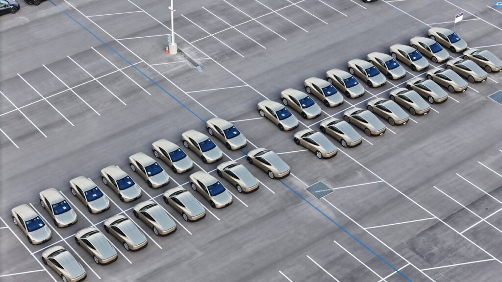 Tesla Loading Ramp Record 60 Tesla Cybercabs Spotted at Giga Texas as Production Ramp ...