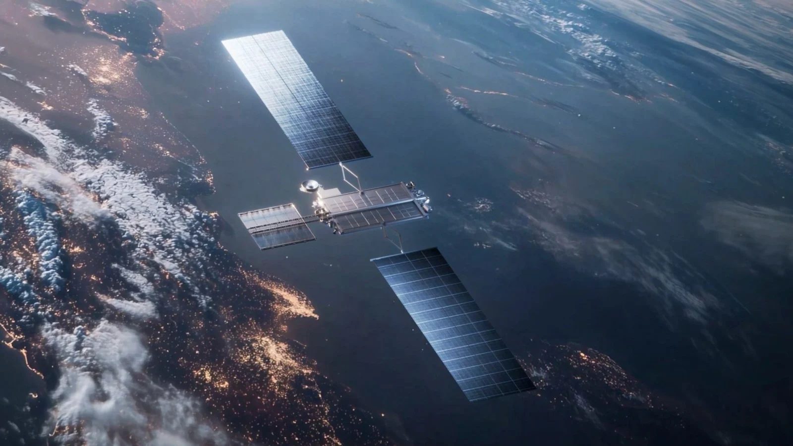Starlink satellite in space above Earth